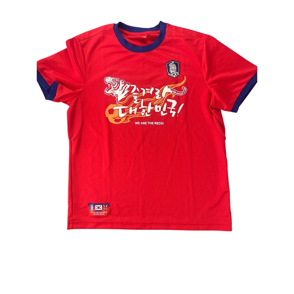 KFA South Korea National Team Red Devil Soccer Fan Shirt Red Blue Mens Size 100